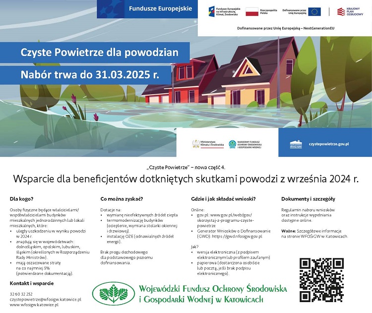 „Czyste Powietrze” dla powodzian (nabór trwa do 31.03.2025 r.)